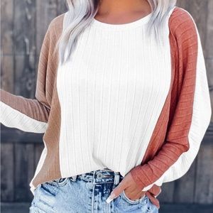 Oversized Colorblock Dolman Knit Top! Perfect for fall!